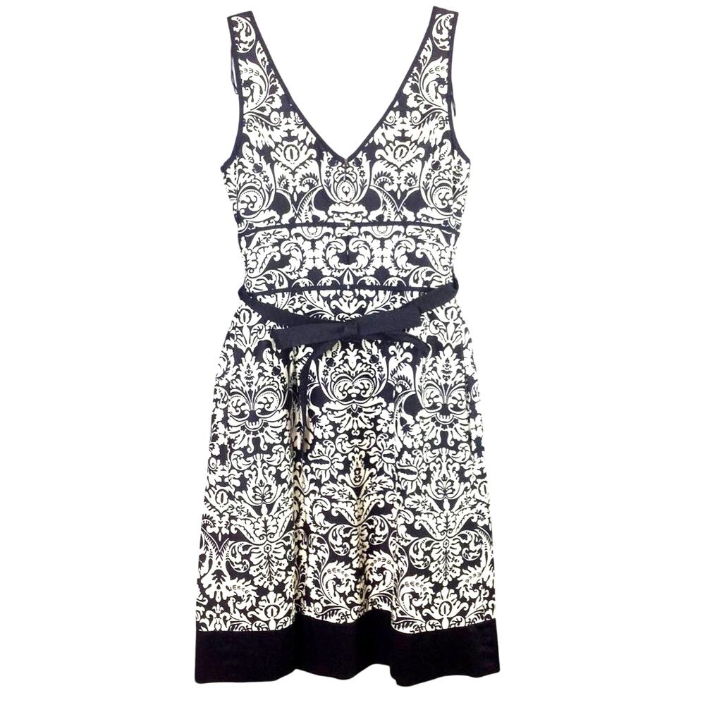 Donna Morgan Sleeveless Midi Dress Size 4 Black White